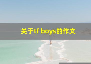 关于tf boys的作文